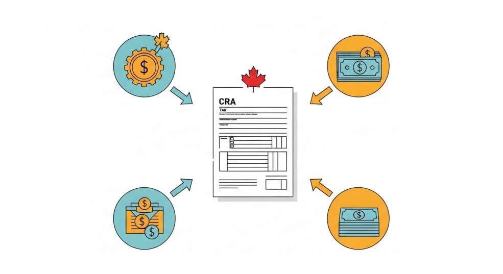 Diagram showing multiple sources of income.