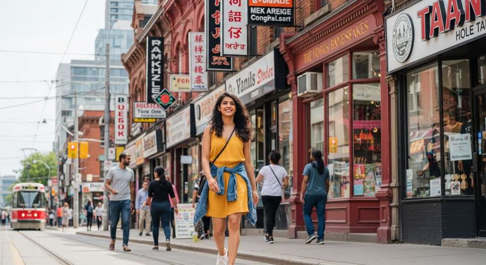 Young professional enjoying life in Toronto, Canada