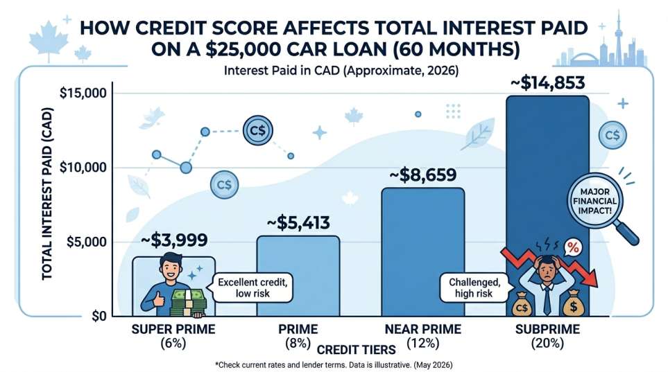A newcomer who improves their credit score from subprime to prime saves over $9,000 in interest.