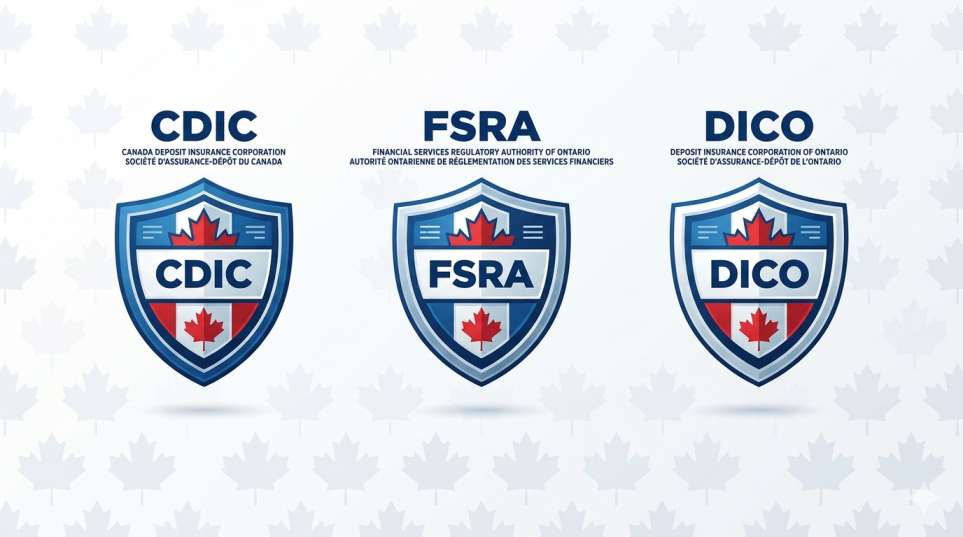 iagram showing CDIC federal deposit insurance vs FSRA Ontario and DICO provincial insurance